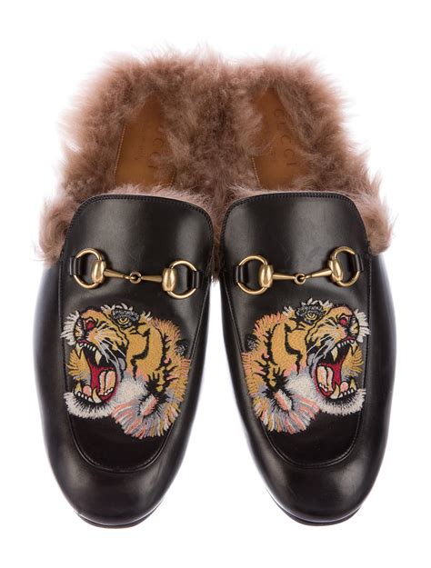 gucci slippers with tiger on front|Gucci Princetown Panelled Slippers .